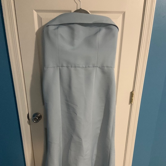 Amsale Ice Blue Jaylin Bridesmaid Dress - Picture 9 of 10